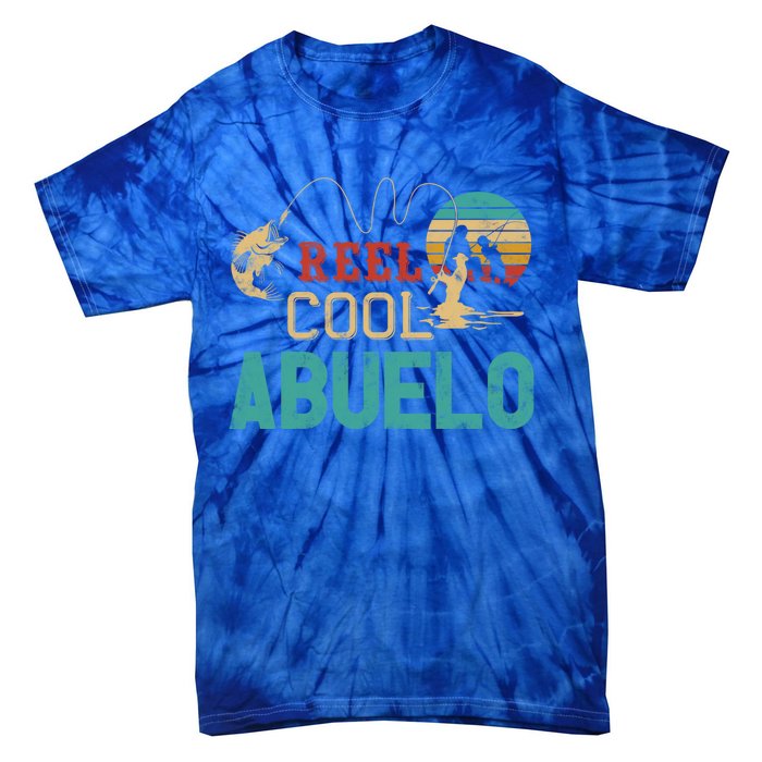 Reel Cool Abuelo Vintage Funny Fishing Rod Funny Gift Buelo Funny Gift Tie-Dye T-Shirt