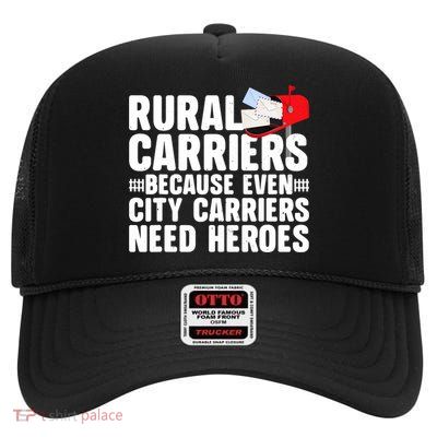  Rural Carrier Art For Women Rural Mail Carrier High Crown Mesh Back Trucker Hat