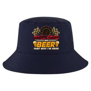 Race Cars And Beer ThatS Why IM Here Racing Drinking Funny Cool Comfort Performance Bucket Hat