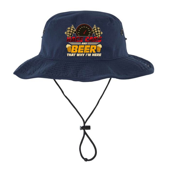 Race Cars And Beer ThatS Why IM Here Racing Drinking Funny Legacy Cool Fit Booney Bucket Hat