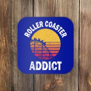 Roller Coaster Addict Funny Amuset Park Team Outfit Gift Coaster