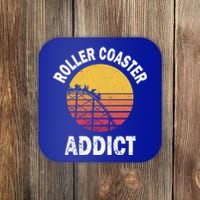 Roller Coaster Addict Funny Amuset Park Team Outfit Gift Coaster