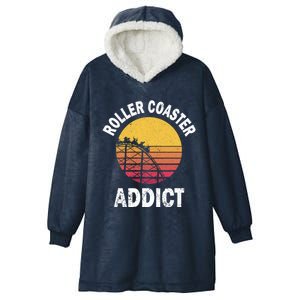 Roller Coaster Addict Funny Amuset Park Team Outfit Gift Hooded Wearable Blanket