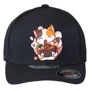 Ramen Cat Anime Kawaii Neko Japanese Flexfit Unipanel Trucker Cap