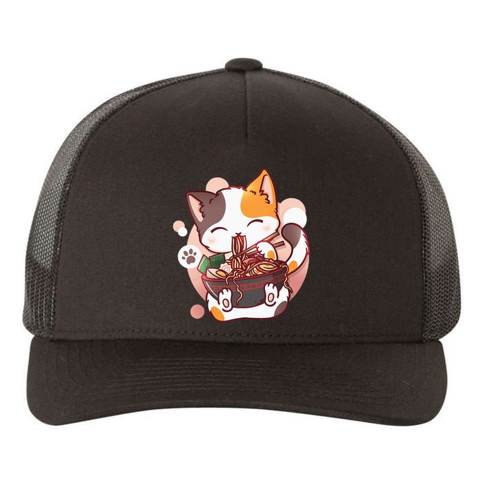 Ramen Cat Anime Kawaii Neko Japanese Yupoong Adult 5-Panel Trucker Hat