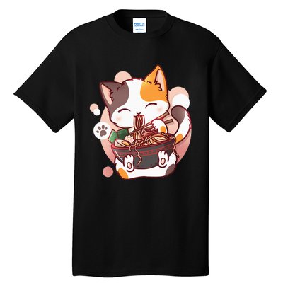 Ramen Cat Anime Kawaii Neko Japanese Tall T-Shirt