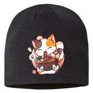 Ramen Cat Anime Kawaii Neko Japanese Sustainable Beanie