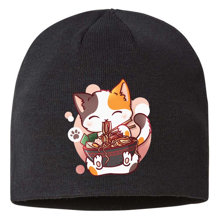 Ramen Cat Anime Kawaii Neko Japanese Sustainable Beanie