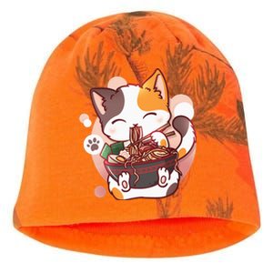 Ramen Cat Anime Kawaii Neko Japanese Kati - Camo Knit Beanie