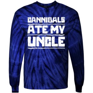 Retro Cannibals Ate My Uncle Joe Biden Satire Trump 2024 Tie-Dye Long Sleeve Shirt