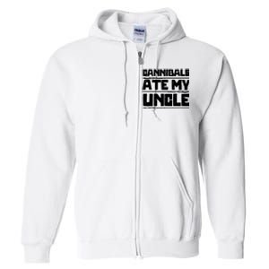 Retro Cannibals Ate My Uncle Joe Biden Satire Trump 2024 Full Zip Hoodie