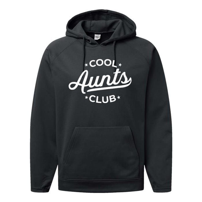 Retro Cool Aunts Club Best Auntie Ever Funny Aunt Pocket Performance Fleece Hoodie