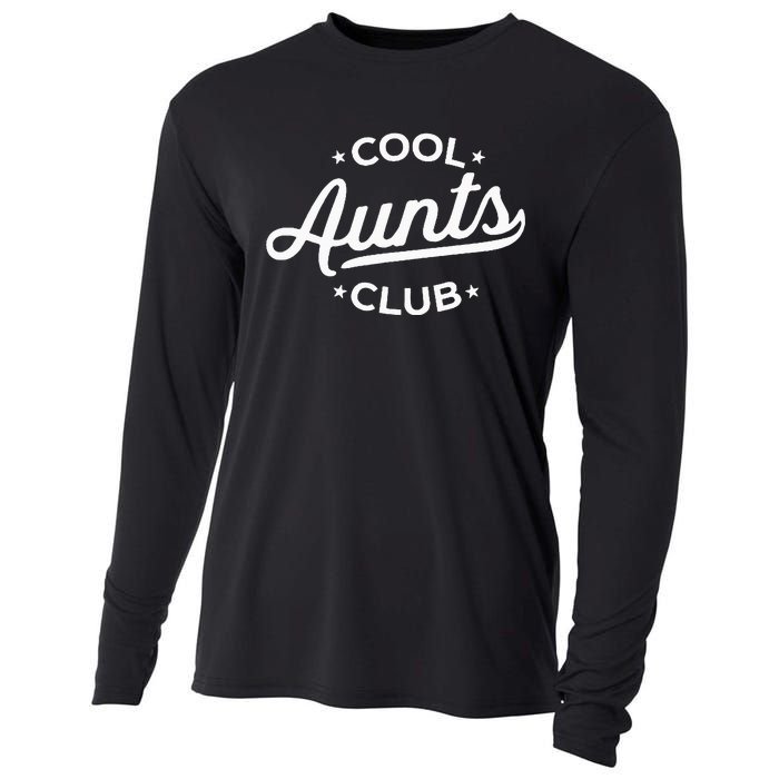 Retro Cool Aunts Club Best Auntie Ever Funny Aunt Pocket Cooling Performance Long Sleeve Crew