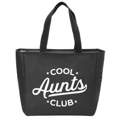 Retro Cool Aunts Club Best Auntie Ever Funny Aunt Pocket Zip Tote Bag