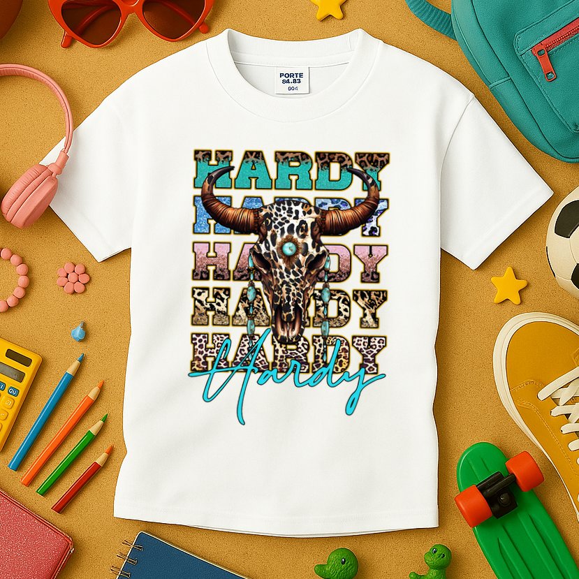 Retro Colorful Animal Name Cute Apparel Personalized Kids T-Shirt
