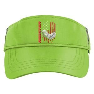 Rooster Chicken American Flag Usa Fighting Cock Cool Gift Adult Drive Performance Visor