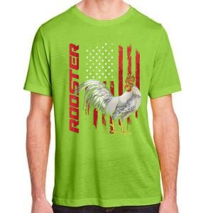 Rooster Chicken American Flag Usa Fighting Cock Cool Gift Adult ChromaSoft Performance T-Shirt