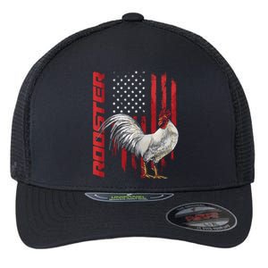 Rooster Chicken American Flag Usa Fighting Cock Cool Gift Flexfit Unipanel Trucker Cap