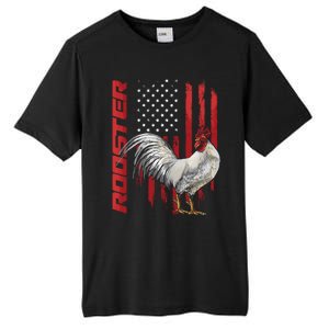 Rooster Chicken American Flag Usa Fighting Cock Cool Gift Tall Fusion ChromaSoft Performance T-Shirt