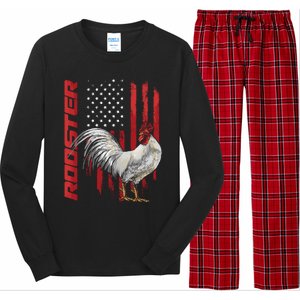 Rooster Chicken American Flag Usa Fighting Cock Cool Gift Long Sleeve Pajama Set