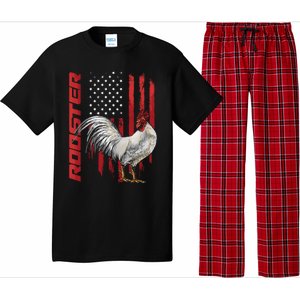 Rooster Chicken American Flag Usa Fighting Cock Cool Gift Pajama Set