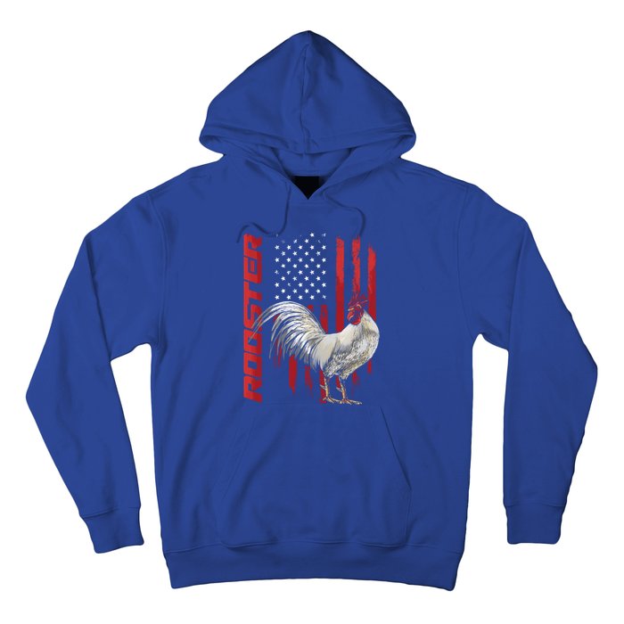 Rooster Chicken American Flag Usa Fighting Cock Cool Gift Hoodie