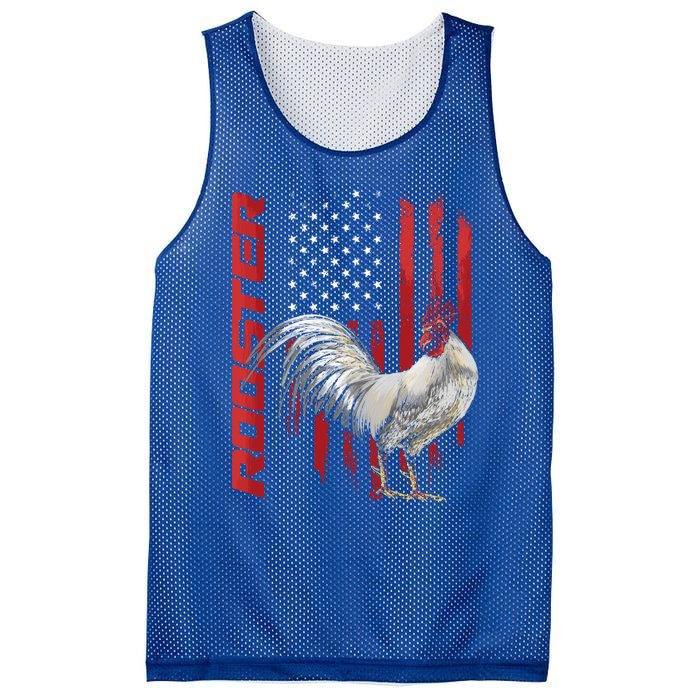 Rooster Chicken American Flag Usa Fighting Cock Cool Gift Mesh Reversible Basketball Jersey Tank