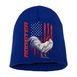 Rooster Chicken American Flag Usa Fighting Cock Cool Gift Short Acrylic Beanie