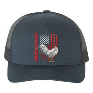 Rooster Chicken American Flag Usa Fighting Cock Cool Gift Yupoong Adult 5-Panel Trucker Hat