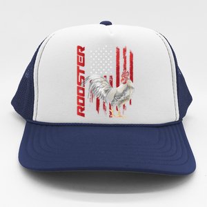 Rooster Chicken American Flag Usa Fighting Cock Cool Gift Trucker Hat