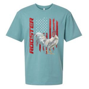 Rooster Chicken American Flag Usa Fighting Cock Cool Gift Sueded Cloud Jersey T-Shirt