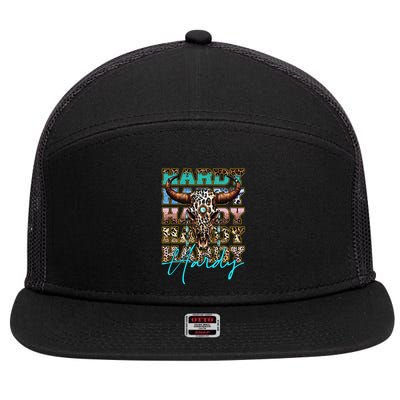 Retro Colorful Animal Name Cute Apparel Personalized 7 Panel Mesh Trucker Snapback Hat