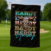 Retro Colorful Animal Name Cute Apparel Personalized Golf Towel