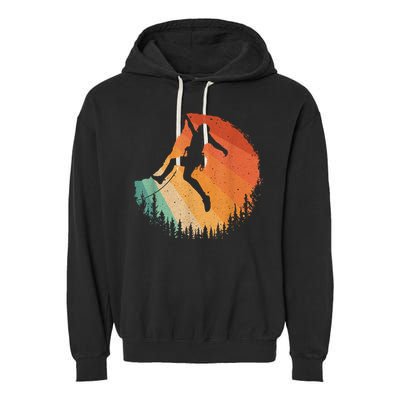 Rock Climbing Art Mountain Climber Bouldering Garment-Dyed Fleece Hoodie