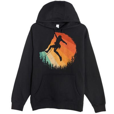 Rock Climbing Art Mountain Climber Bouldering Premium Pullover Hoodie
