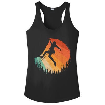 Rock Climbing Art Mountain Climber Bouldering Ladies PosiCharge Competitor Racerback Tank