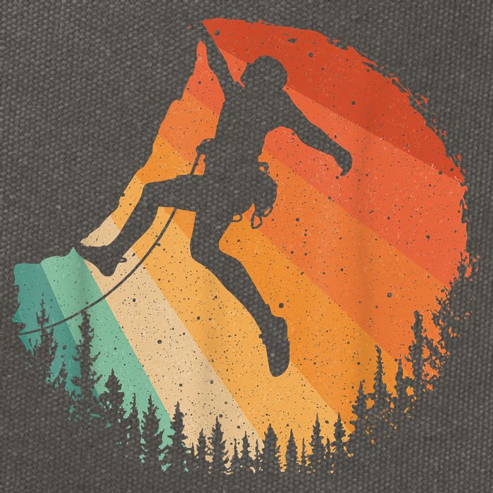 Rock Climbing Art Mountain Climber Bouldering Cotton Canvas Backpack