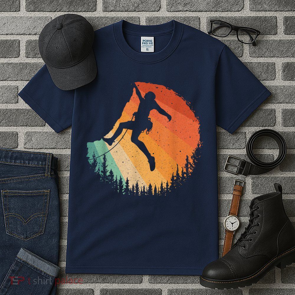Rock Climbing Art Mountain Climber Bouldering Tall T-Shirt