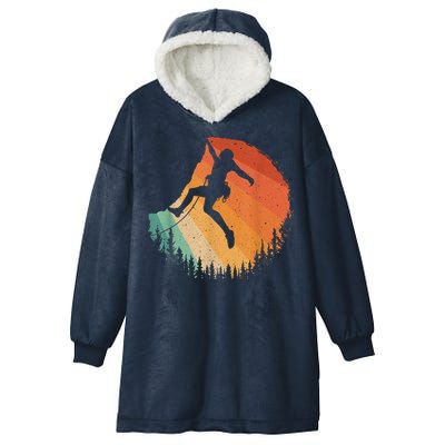 Rock Climbing Art Mountain Climber Bouldering Hooded Wearable Blanket