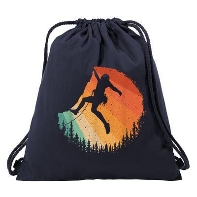 Rock Climbing Art Mountain Climber Bouldering Drawstring Bag