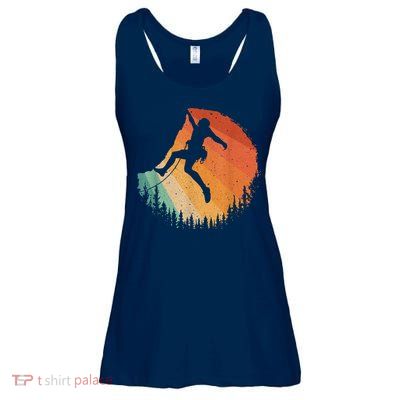 Rock Climbing Art Mountain Climber Bouldering Ladies Essential Flowy Tank
