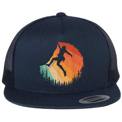 Rock Climbing Art Mountain Climber Bouldering Flatbill Hat