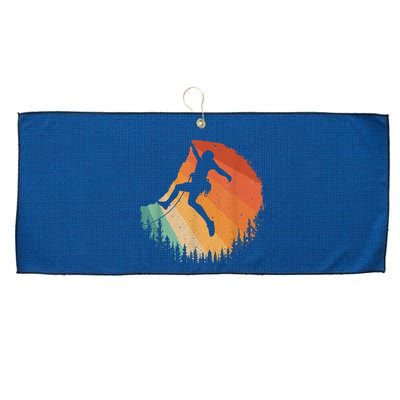 Rock Climbing Art Mountain Climber Bouldering Large Microfiber Waffle Golf Towel