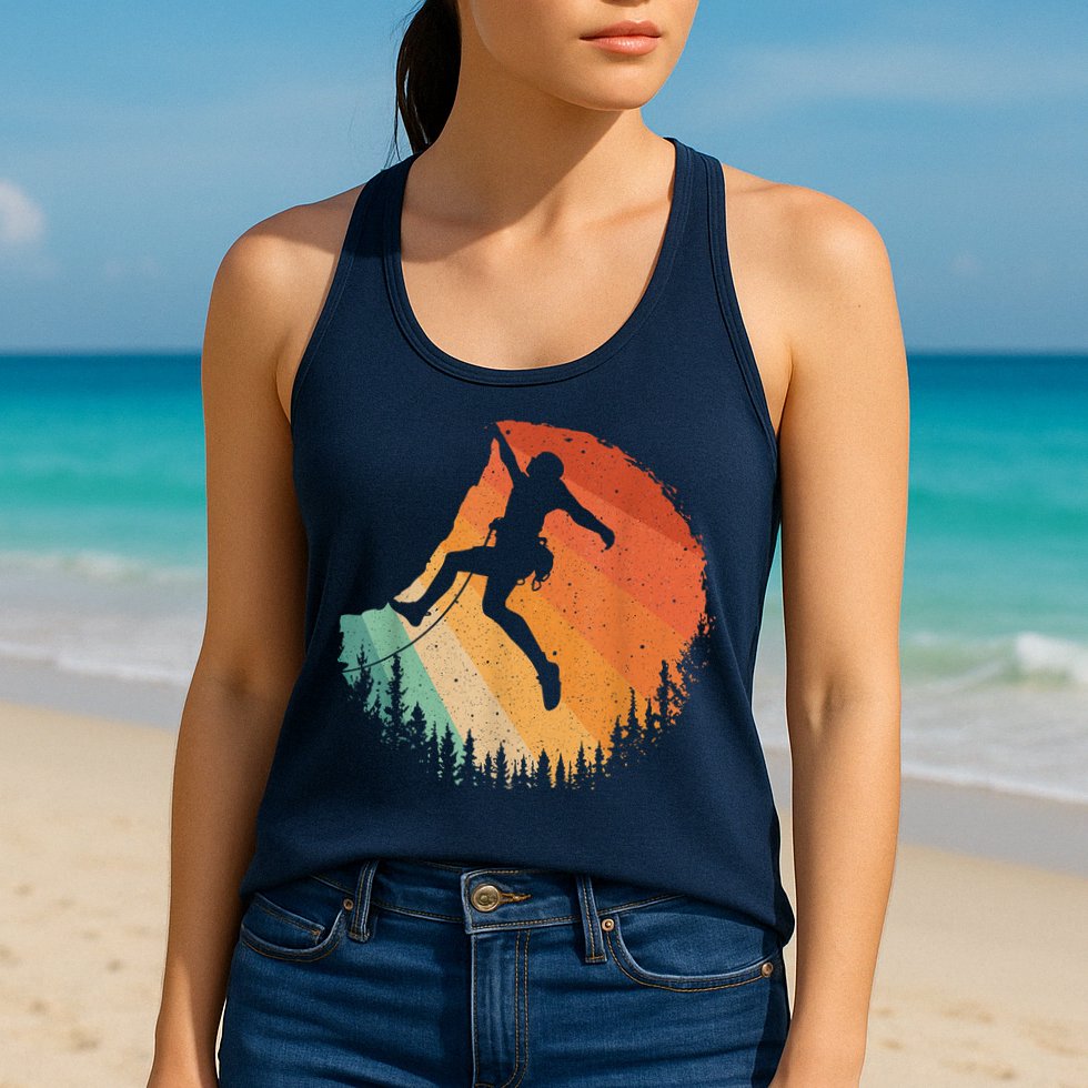 Rock Climbing Art Mountain Climber Bouldering Womens Tank Top