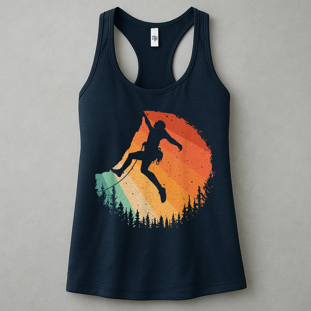 Rock Climbing Art Mountain Climber Bouldering Womens Tank Top