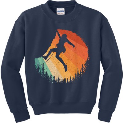Rock Climbing Art Mountain Climber Bouldering Kids Sweatshirt