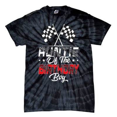 Race Car Auntie Of The Birthday Boy Racing Family Pit Crew Tie-Dye T-Shirt