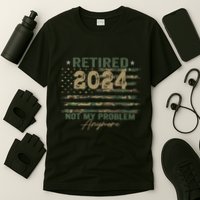 Retirement Camo American Flag Retired Not My Problem Anymore T-Shirt