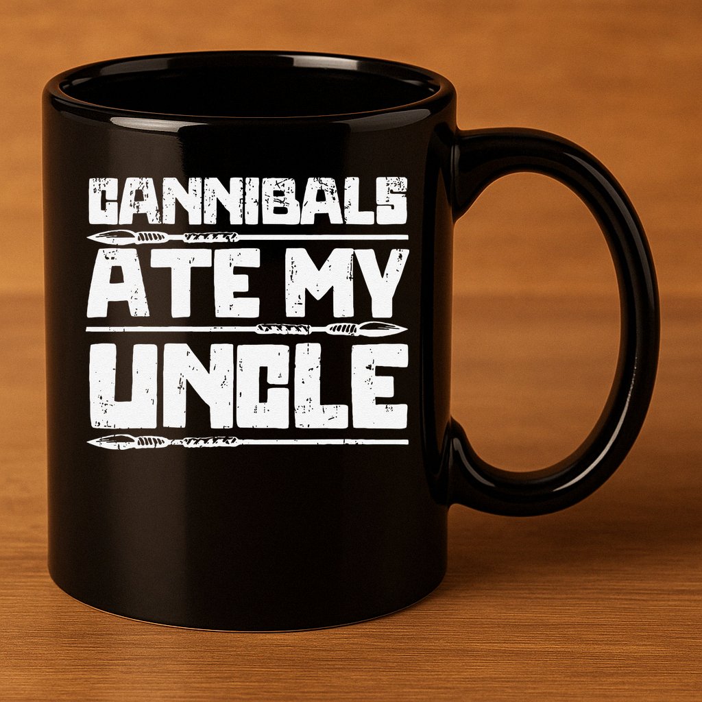 Retro Cannibals Ate My Uncle Joe Biden Satire Trump 2024 11oz C Handle Ceramic Mug