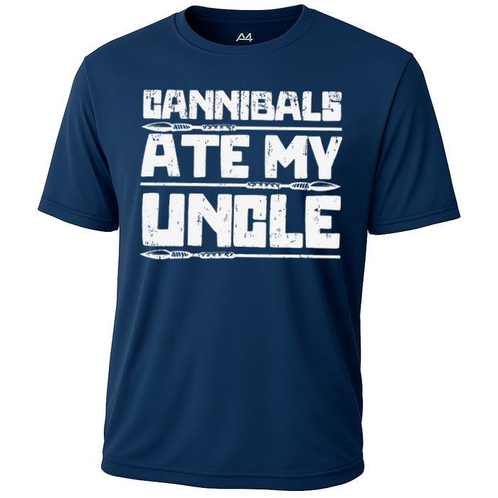 Retro Cannibals Ate My Uncle Joe Biden Satire Trump 2024 Cooling Performance Crew T-Shirt